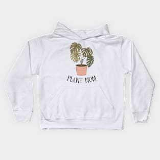 Plant Mom - Boho Monstera Plant (Black) Kids Hoodie